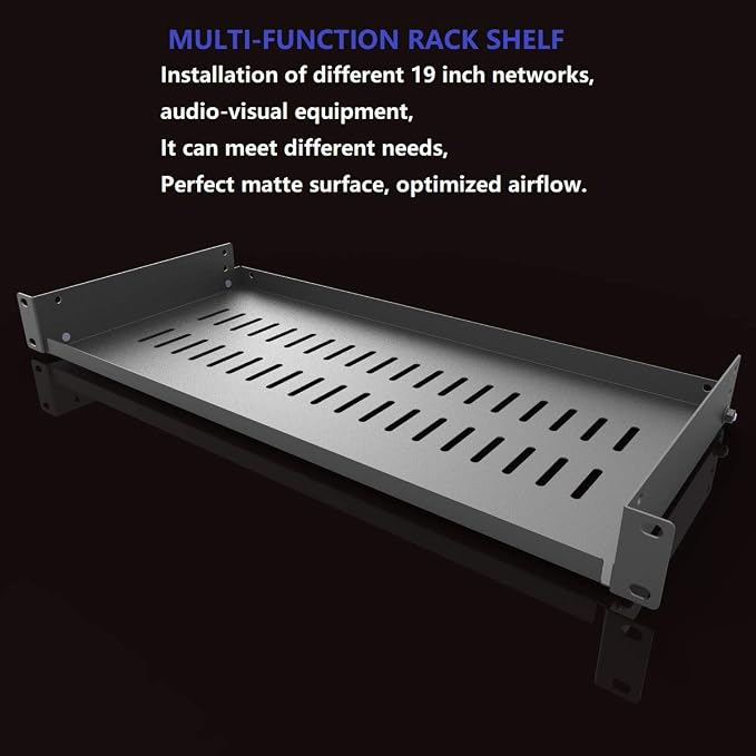 2 Pack of 1U Disassembled Vented Cantilever Server Rack Mount Shelf 8" Deep - Image 5