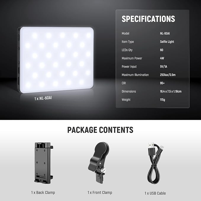 NEEWER Basics NL-60AI Selfie Light - Image 9