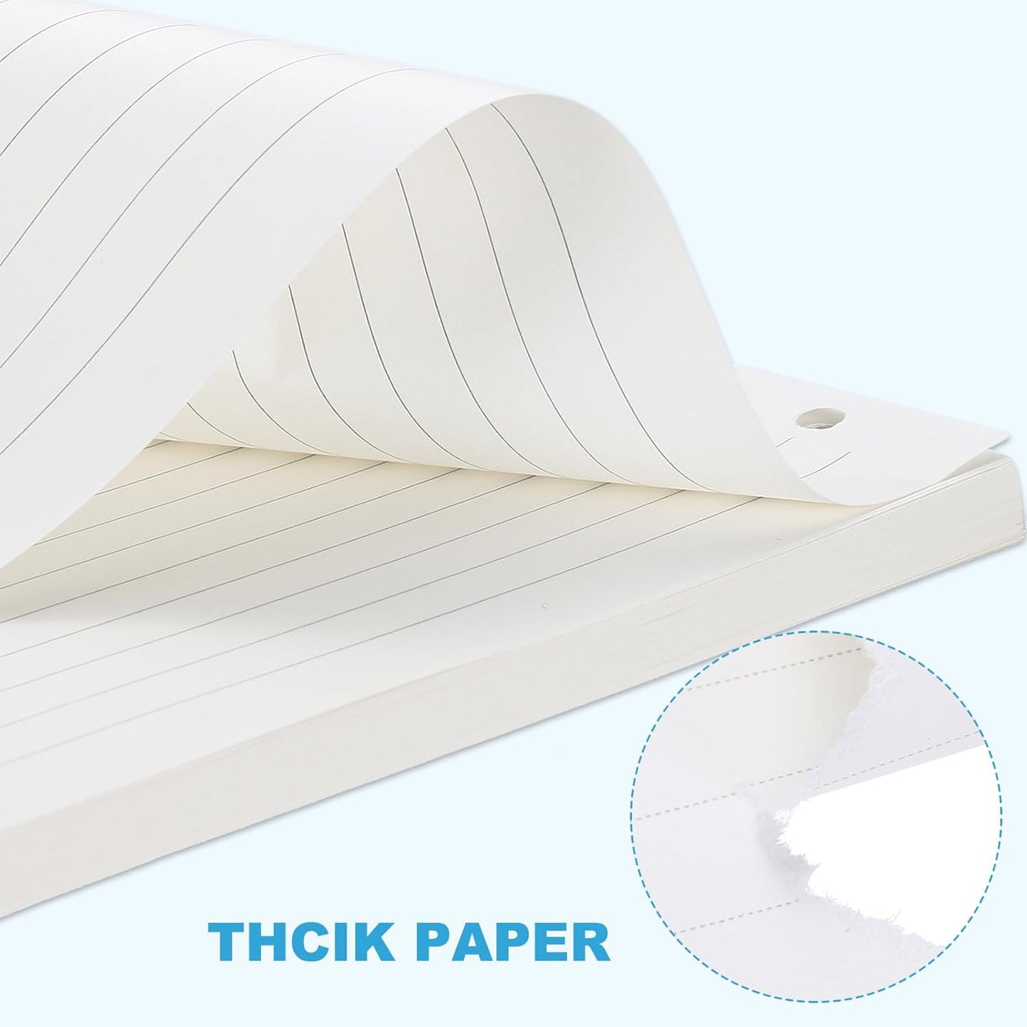 PATIKIL A6 Ruled Refills Inserts 6-Ring Binder Loose Leaf Planner Filler Paper Planner Inserts, 80 Sheets/160 Pages, Lined, White