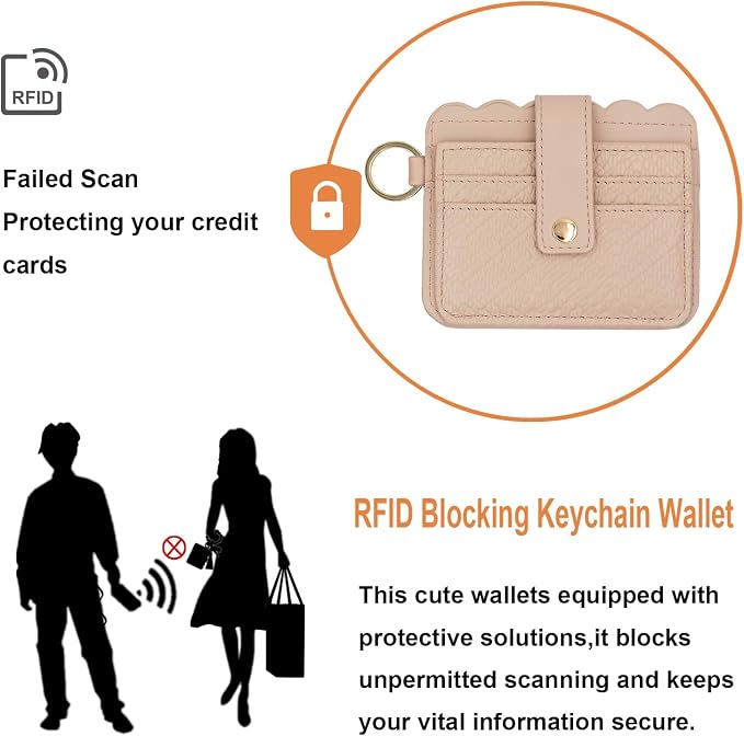 Keychain Wallet Wristlet Small Credit Card Holder Bracelet Key Chain Purse - Image 4