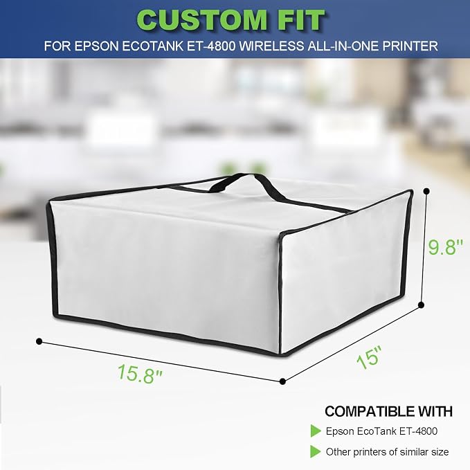 Printer Dust Cover for Epson EcoTank ET-4800, Heavy-Duty 600D Nylon Printer - Image 2