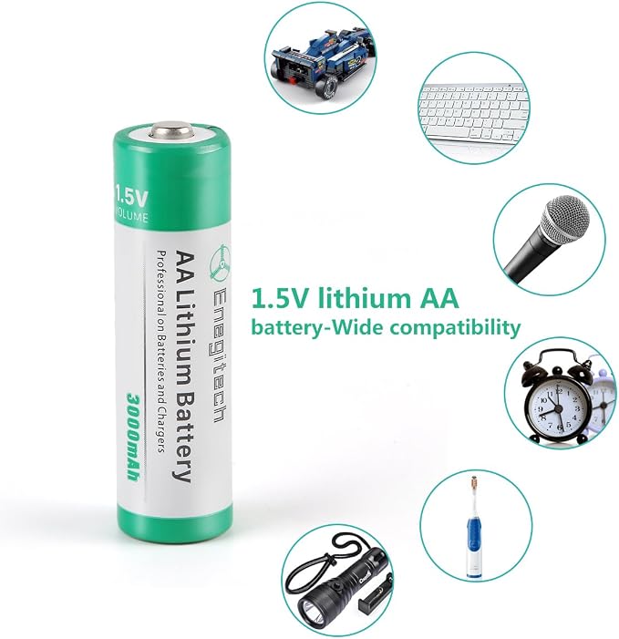 Enegitech AA Lithium Battery, 3000mAh 1.5V Double A Lithium Battery - Image 5