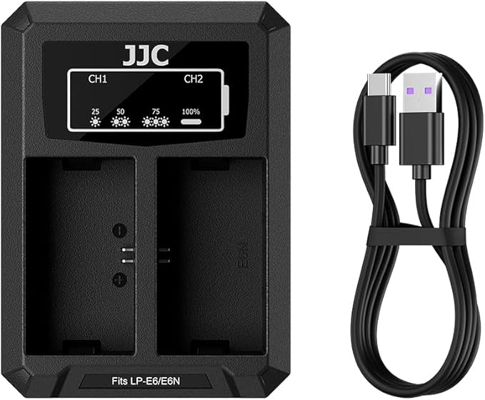 JJC LP-E6 Battery Charger USB Dual Slot by JJC