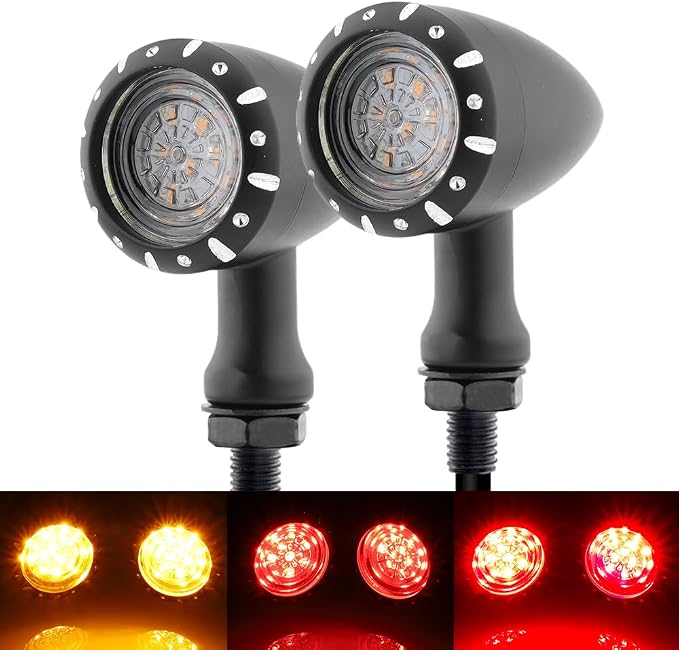 TSUNG 2PCS Motorcycle Rear Turn Signals LED Bullet SMD Blinkers Brake Tail by TSUNGMOTO