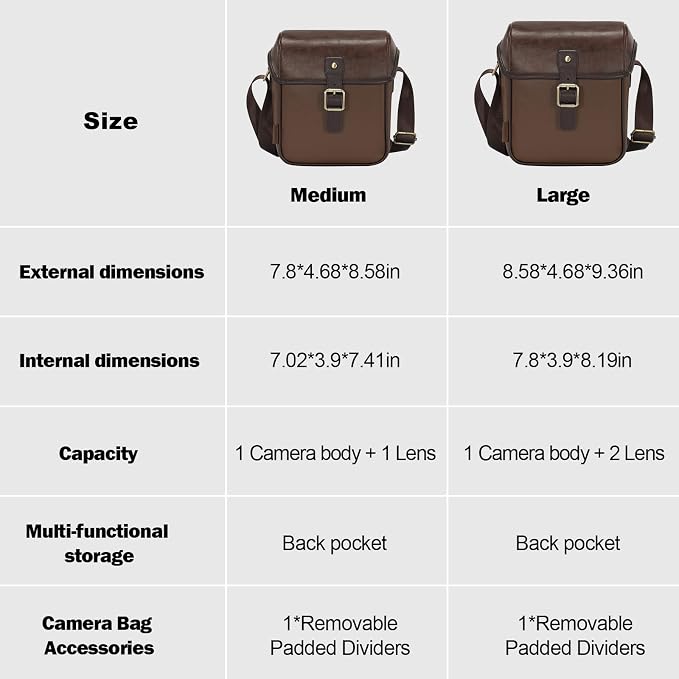 Cwatcun Camera Sling Bag PU Leather - Image 2