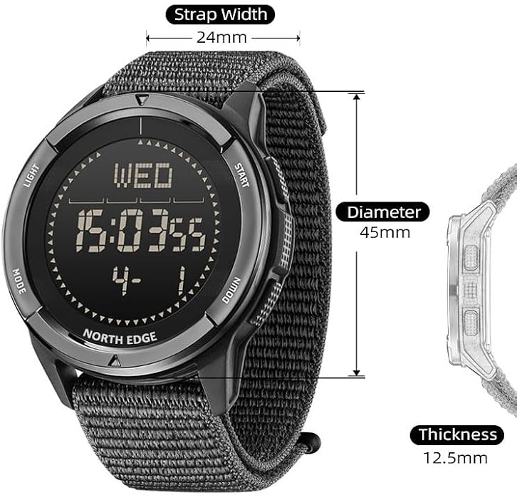 NORTH EDGE ALPS Tactical Outdoor Digital Sports Watch, 50M Waterproof, Calorie - Image 2