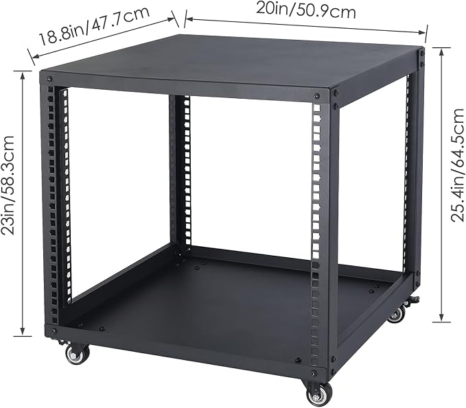 SC02 9U 19" Open Frame Network Server AV Gear Equipment Rack Mobile Storage - Image 2