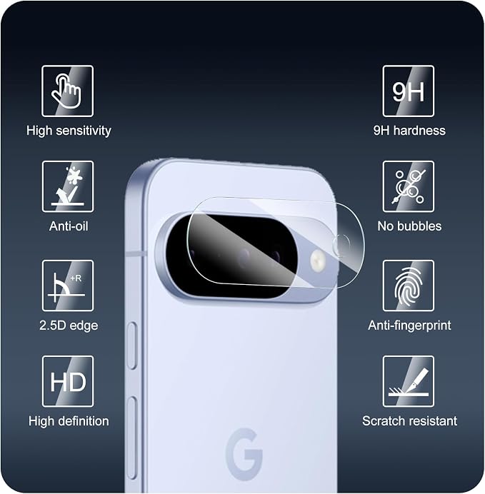 4-Pack Camera Lens Protector for Google Pixel 10, Tempered Glass Camera Cover - Image 3