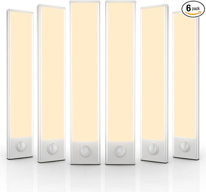 6 Pack Under Cabinet Lighting Wireless, 32 LED Rechargeable Battery Motion by BuyNow