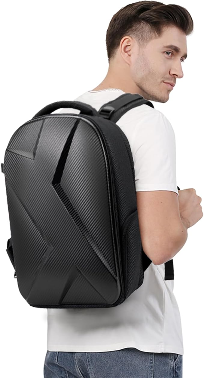 Camera Backpack Hard Shell Imitation Carbon Fiber DSLR, Waterproof Shockproof - Image 2