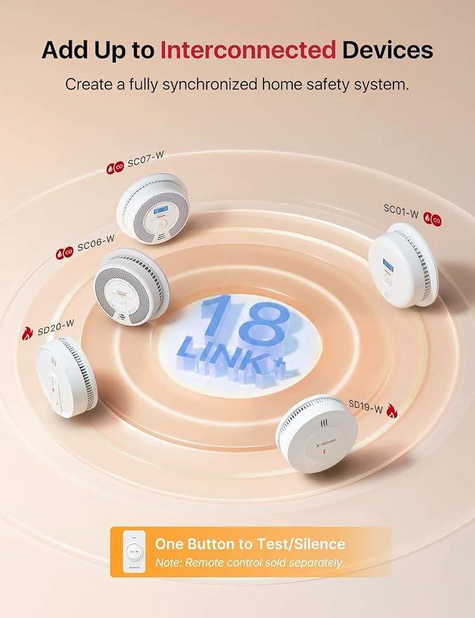 X-Sense Smoke and Carbon Monoxide Detector Combo, Wireless Interconnected - Image 6