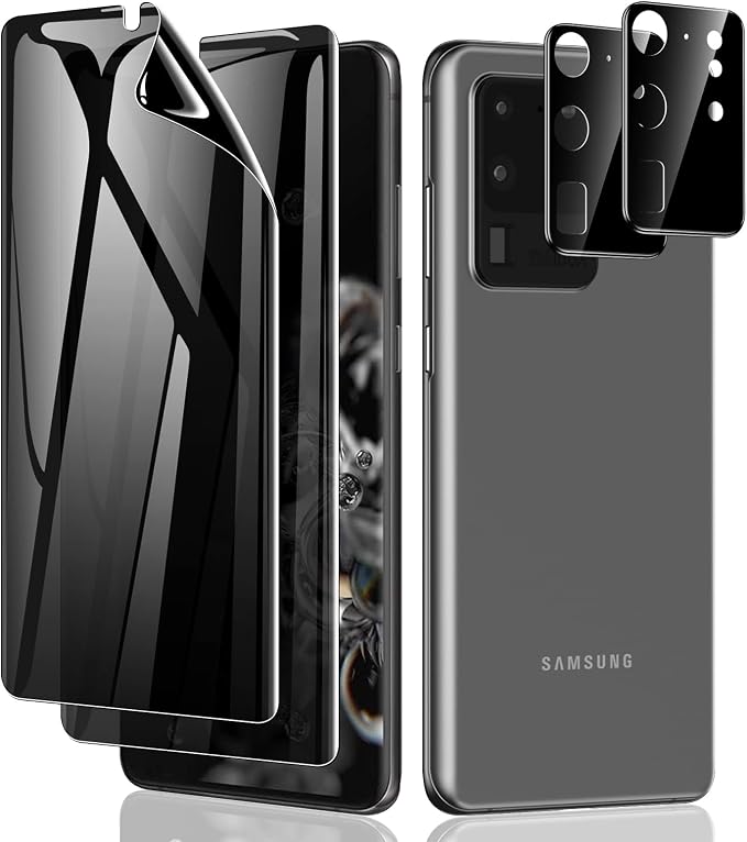 LYWHL 2+2 Pack for Samsung Galaxy S20 Ultra Privacy Screen Protector, Anti-Spy by LYWHL