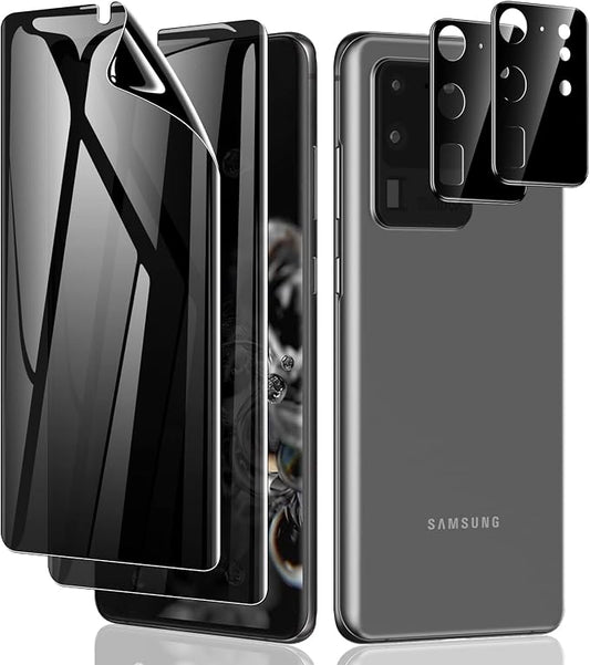 LYWHL 2+2 Pack for Samsung Galaxy S20 Ultra Privacy Screen Protector, Anti-Spy by LYWHL