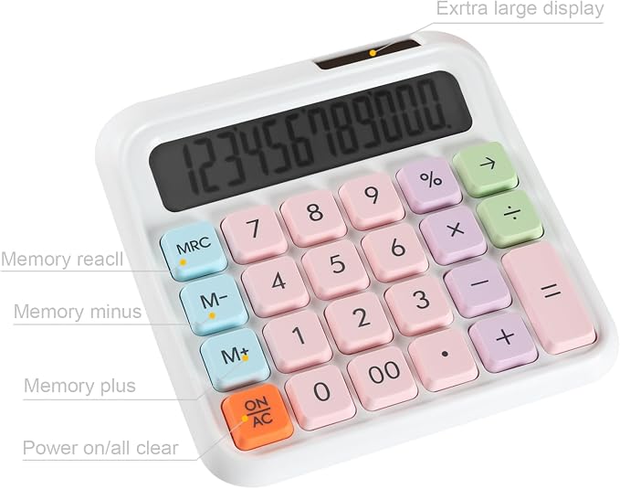 Large Computer Electronic Calculator Counter Solar & Battery Power 12 Digit - Image 6