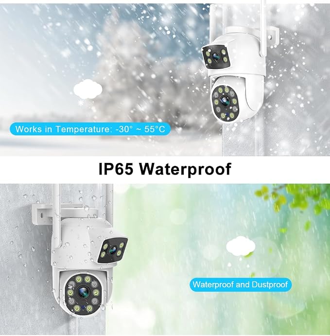 EVERSECU Dual Lens Linkage 6MP WiFi PTZ Security Camera Outdoor, 360° View - Image 9