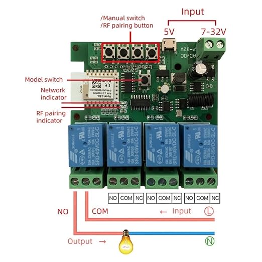 4 Channel 12V ZigBee Relay Switch - Image 3