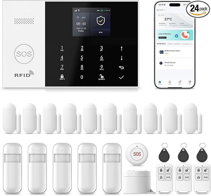 Alarm System for Home Security, Phone App Control Auto Alarm Dial, Real-Time by PGST