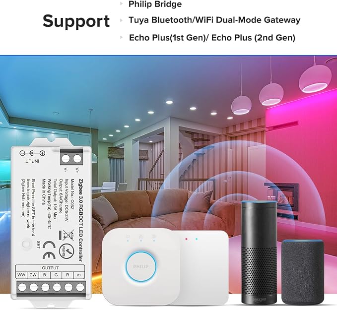 BTF-LIGHTING Tuya Zigbee 3.0 C05Z LED Controller Support RGBCCT 6 pin PWM FCOB - Image 2