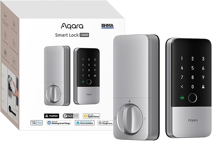 Aqara UWB Smart Lock U400, Matter Over Thread, Apple Home Key, Fingerprint by Aqara