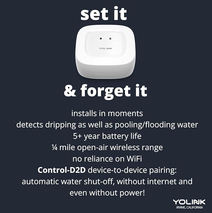 YoLink Water Leak Starter Kit: Hub + 6 Leak Sensor 1, LoRa Long-Range, - Image 7