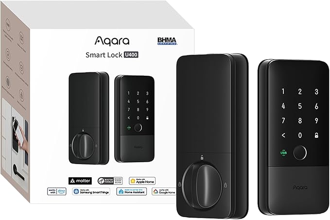 Aqara UWB Smart Lock U400, Matter Over Thread, Apple Home Key, Fingerprint by Aqara