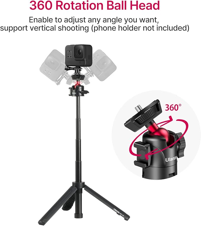 ULANZI MT-16 Extendable Mini Camera Tripod, 4 Levels Adjustment 360° Ball Head - Image 5