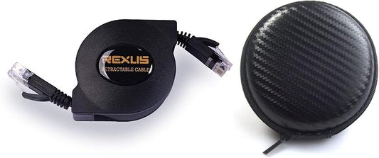 REXUS Retractable Cat 6 Flat Ethernet Network Cable 6.6 FT by REXUS