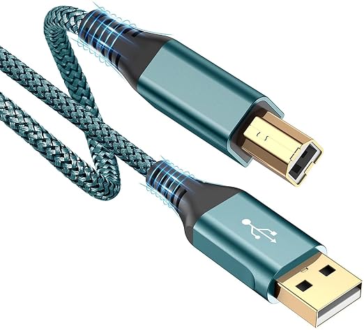 sweguard Printer Cable 10ft, USB-A to USB-B Cable, High Speed Nylon Braided by Sweguard