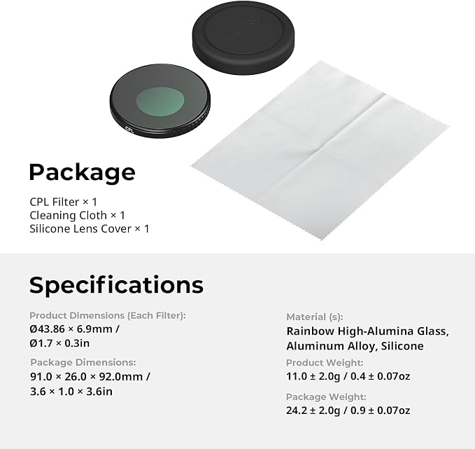 SmallRig CPL Filter for DJI Osmo Action 6, Circular Polarizer Lens - Image 8