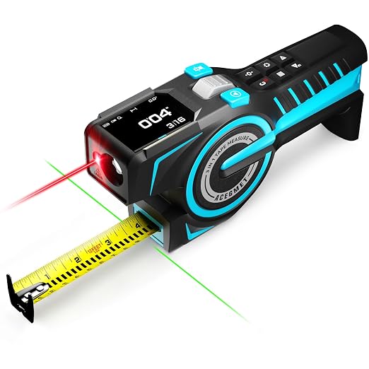 ACEGMET Digital Tape Measure 12ft Tape ±1.5mm & 330Ft Laser Distance Meter | by ACEGMET