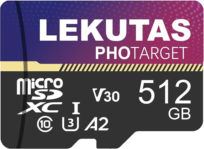 512GB Micro SD Card, microSDXC UHS-I Flash Memory Card TF Card, High Speed by LEKUTAS