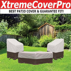 140D x 70W x 30H UV-proof Waterproof Furniture Patio Cover 520D beige brown two - Image 7