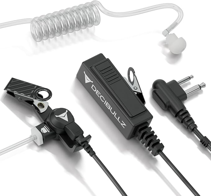 Decibullz 2-Way Surveillance Acoustic Tube Headset, M1 Earpiece Audio Set by Decibullz