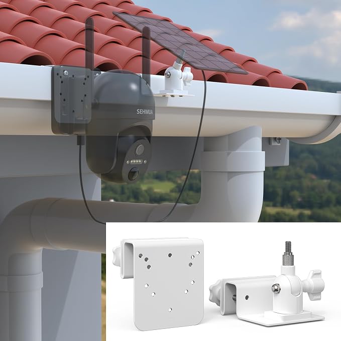 Gutter Mount for SEHMUA RBX-S40/S44/S45/SD22 Solar Outdoor Camera Bracket by Koroao