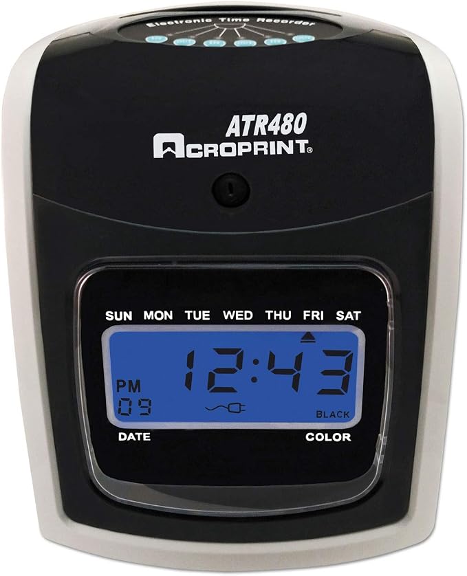 Acroprint ATR480 Totalizing Time Clock Machine – Automatic Employee Attendance by Acroprint