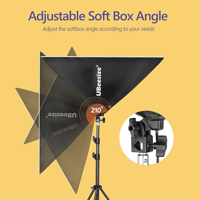 UBeesize Softbox Photography Lighting Kit, 27” x 20” Continuous Lighting Kit - Image 5