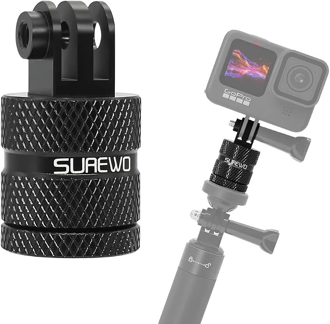 Aluminum 1/4 inch 20 Camera Tripod Adapter Mount, 360° Rotation 1/4"-20 by SKEZN