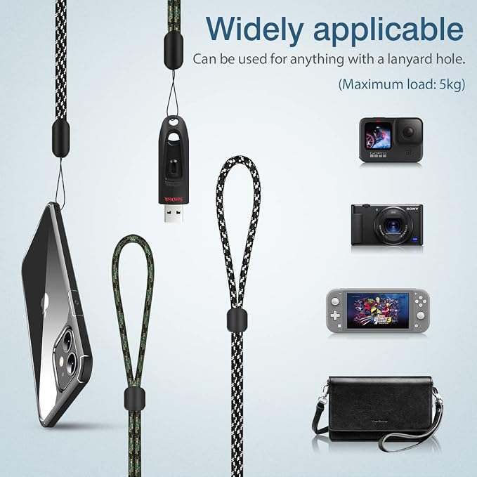 Hukado Hand Wrist Strap Lanyard, 6 Pack 8inch Adjustable Nylon Wristlet Straps - Image 5