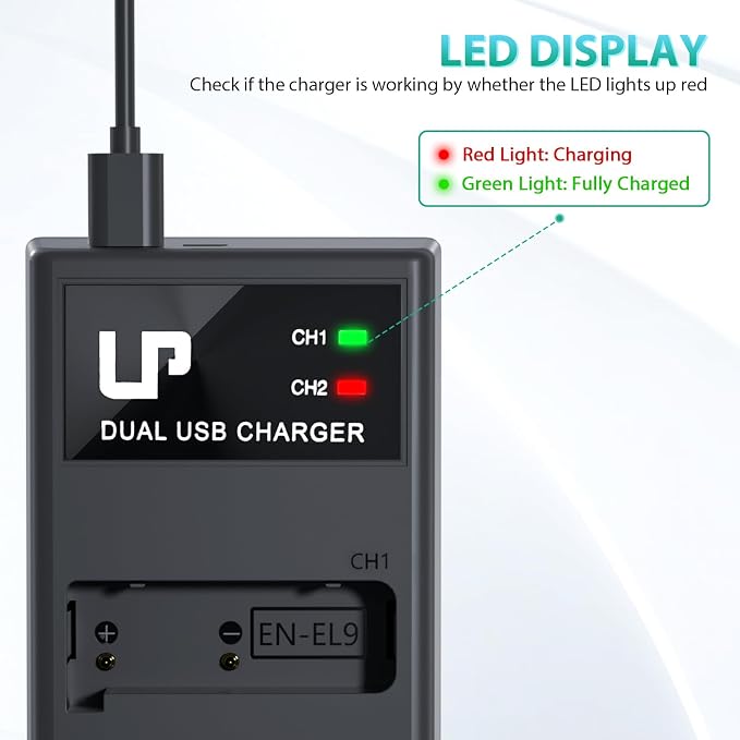 LP EN-EL9 EN EL9a Battery Charger Pack, D5000 Digital SLR Cameras - Image 4