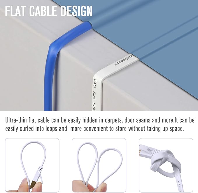 Cat 7 Shielded Ethernet Cable 5 ft 6 Pack Cat7 Flat Ethernet Patch Cables - Image 5