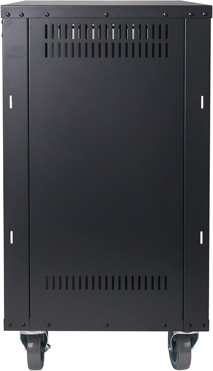 Sound Town 16U Universal Steel Rack, w/Mesh Doors, Locking Casters, Vented Side - Image 5