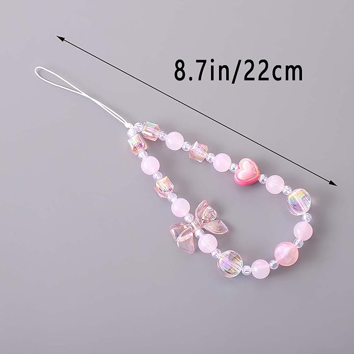 Beaded Phone Charm Lanyard Strap Girly Style Fixed Beads Pearl Lanyards - Image 5