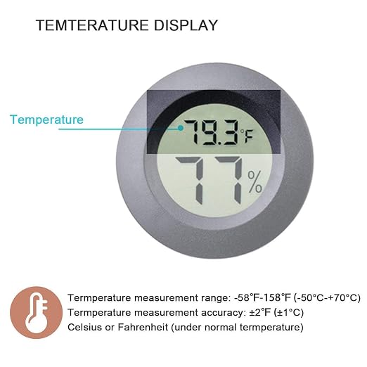 4-pack Mini Hygrometer Thermometer Fahrenheit Indoor Room Round Humidity - Image 3