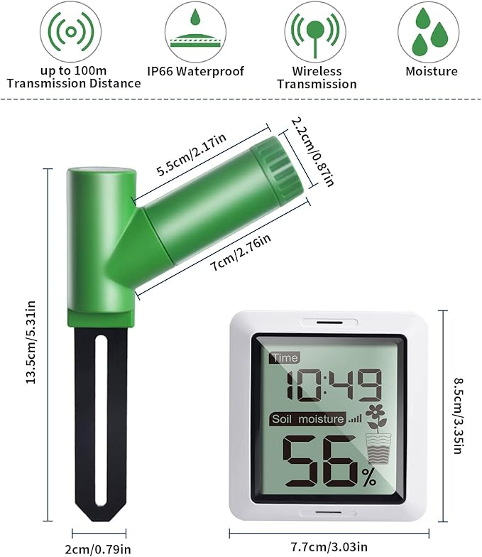 ECOWITT WH0291 Soil Moisture Tester Plant Soil Moisture Sensor Meter - Image 2