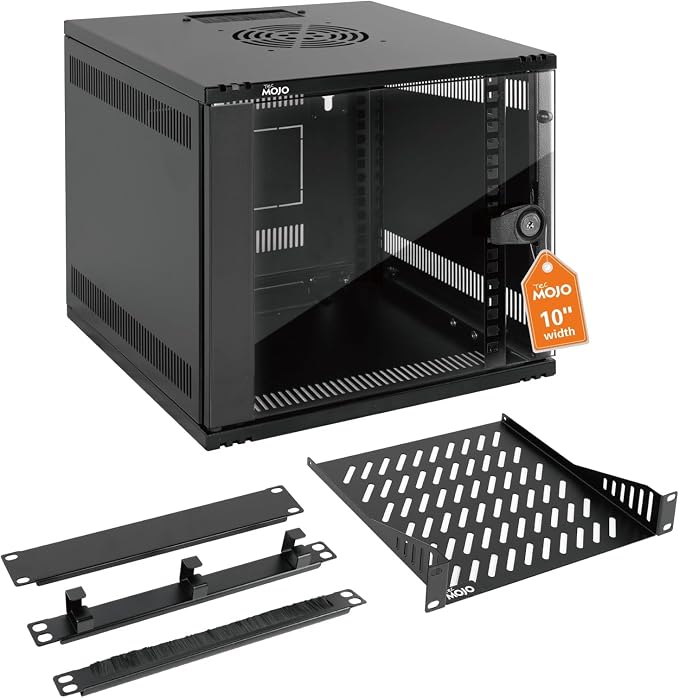 Tecmojo 6U 10 inch Rack, Wall Mount Network Cabinet Set, 12.3W x 13D x 11.8H- by Tecmojo