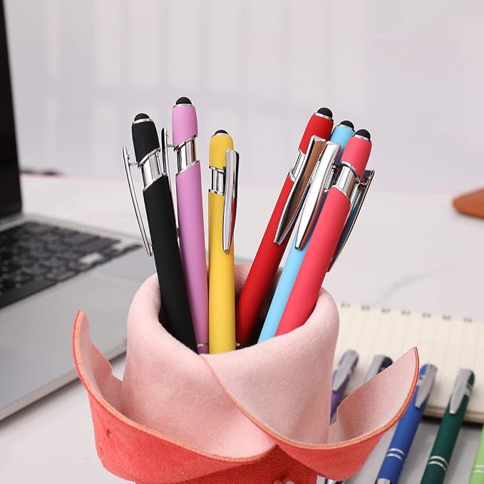 Oddmoal Ballpoint Pen with Stylus Tip, Soft Touch Click Metal Pen, 1.0mm Medium - Image 6