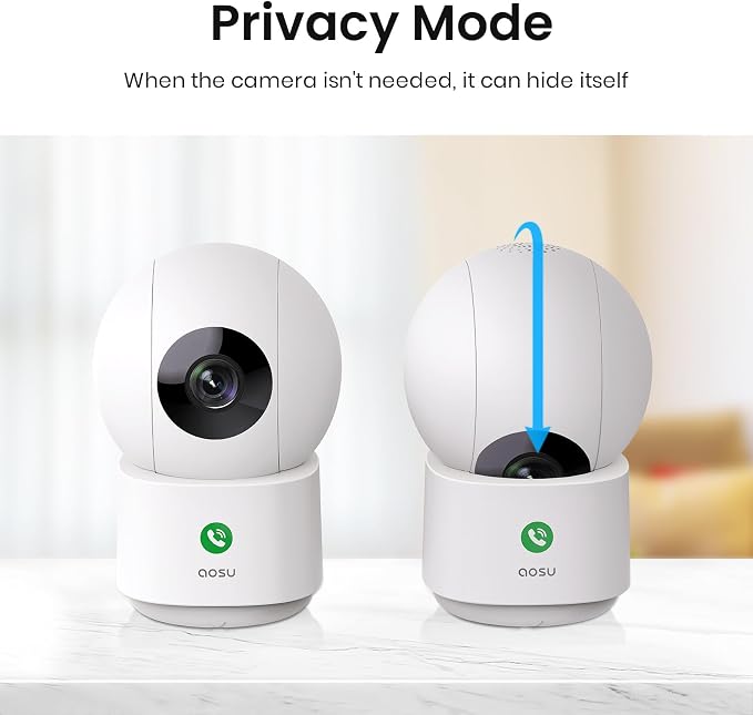 aosu 4MP Security Camera Indoor, 2.5K Baby Monitor Pet Camera 360° - Image 5