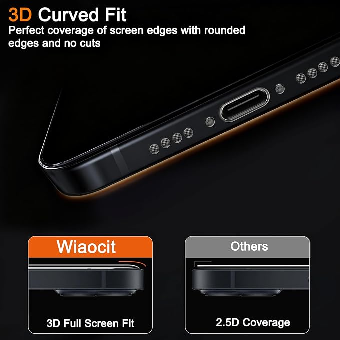 Wiaocit 3 Pack Tempered Glass Screen Protector - Image 5