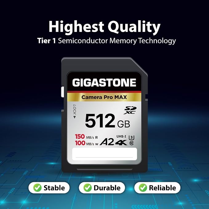 【5-Years Data Recovery】 GIGASTONE 512GB SD Card, 4K Camera Pro MAX, UHS-I A2 4K - Image 6
