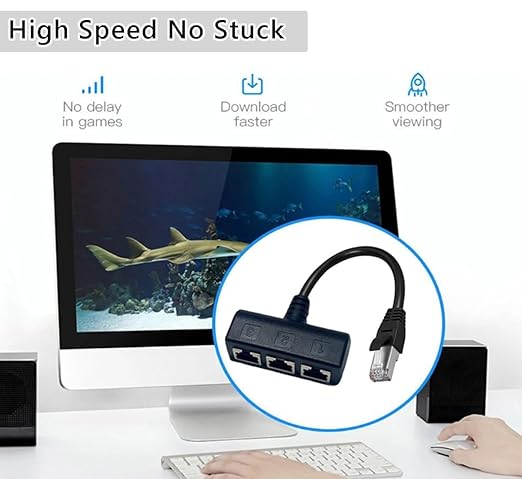 【Upgrade】 RJ45 Ethernet Splitter Cable, RJ45 1 Male to 3 Female Network - Image 4